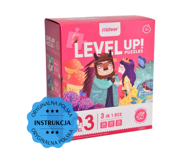 LEVEL UP! 03 - Przygody księżniczek puzzle 3w1 wersja 2022