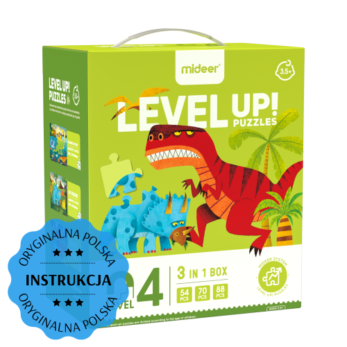 LEVEL UP! 04 - Dinozaury puzzle 3w1