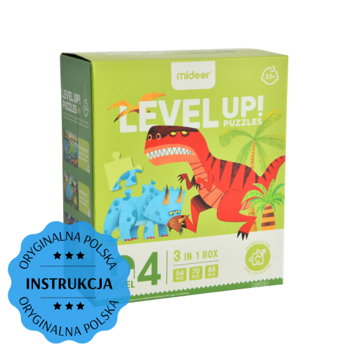 LEVEL UP! 04 - Dinozaury puzzle 3w1 wersja 2022